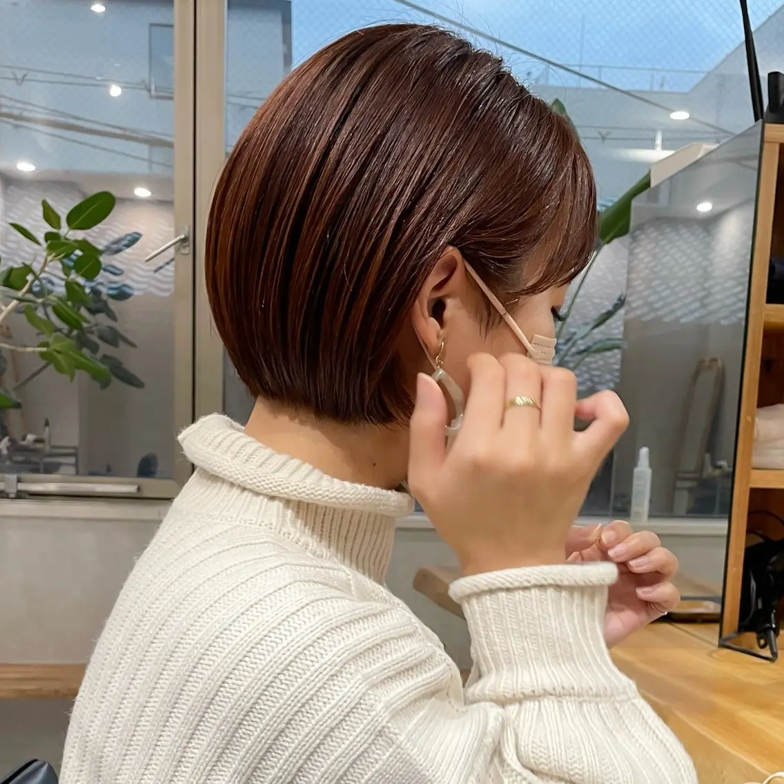 ショート カラー ショートボブ ブラウンカラー ボブ ショートヘア カット ヘアカラー トリートメント 本日予約可/髪質改善 四条/オカジマのヘアスタイル
