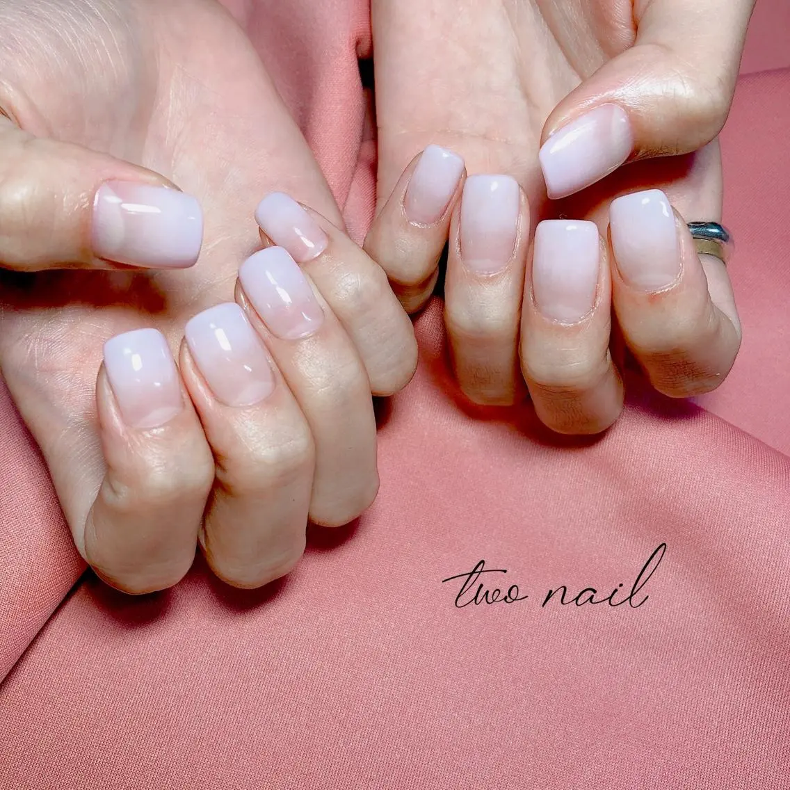 ネイル アートネイル フットネイル ハート ニュアンスネイル ホワイト ハンドネイル two nailのネイルデザイン