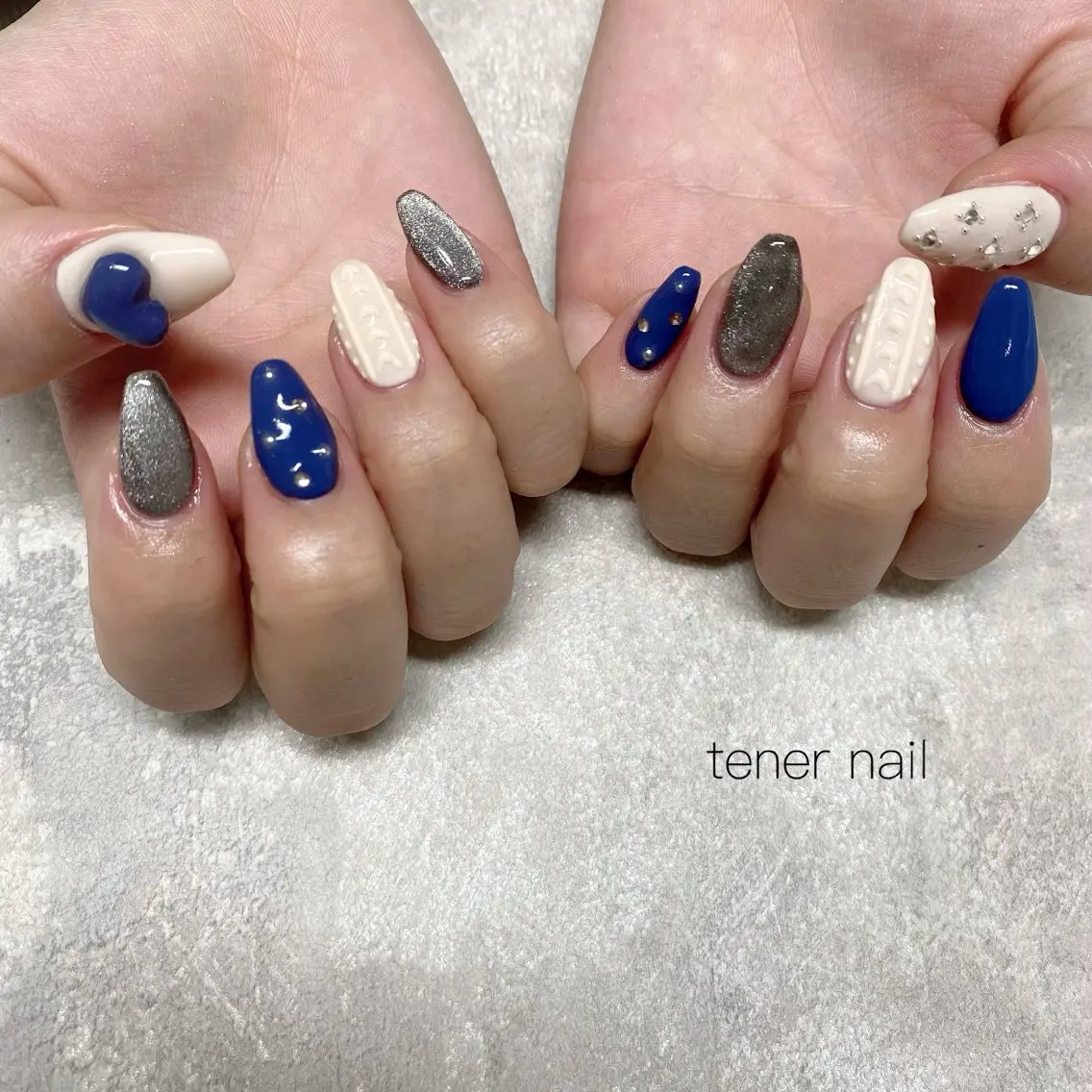 ネイル ハート マグネットネイル ハンドネイル テネルネイル tener nailのネイルデザイン