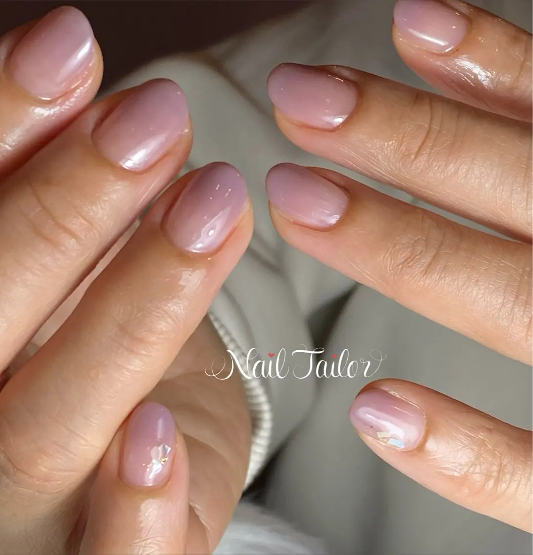 ネイル オフィスネイル ピンク パープル ハンドネイル NailTailor ネイルテイラーのネイルデザイン
