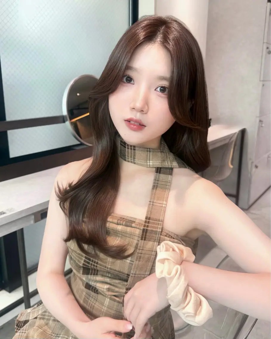 ロング カラー ヘアカラー トリートメント ヘッドスパ ヘアセット レイヤーカット 韓国ヘアayameのヘアスタイル