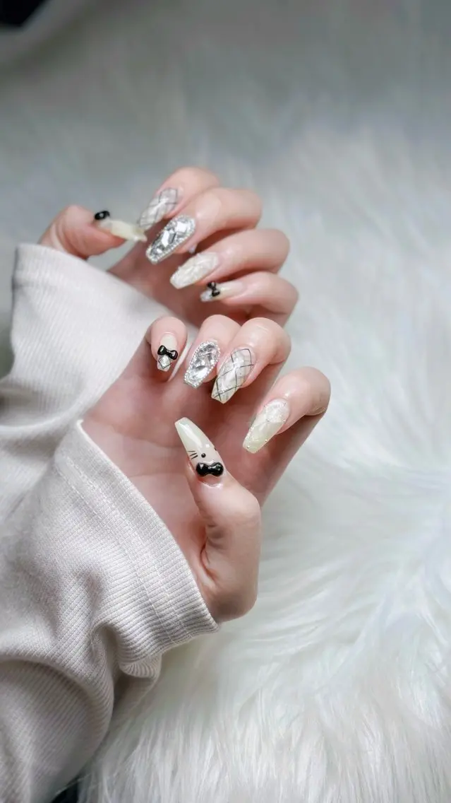 ネイル 韓国ネイル ワンホンネイル 冬ネイル クリスマス nailsalon ChuColaのネイルデザイン