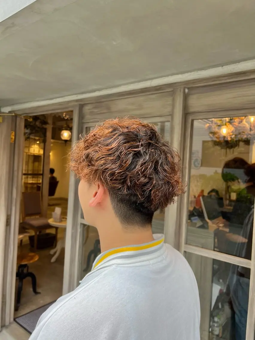 カラー パーマ メンズ カット パーマ ひがし はるなのヘアスタイル