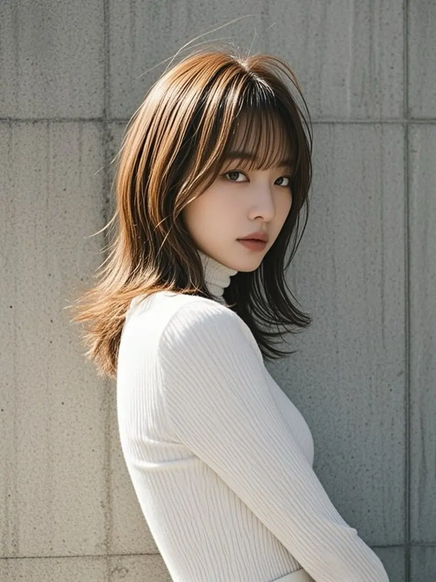 セミロング ショートボブ セミロングパーマ アッシュ ボブ くびれヘア カット ヘアカラー トリートメント ウルフカット 811 大阪梅田 ウルフのヘアスタイル