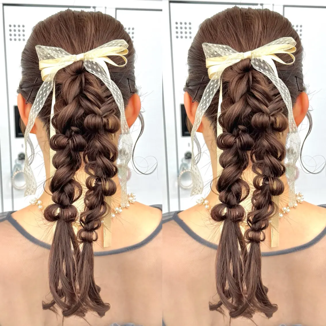 ロング ヘアアレンジ ヘアセット ヘアメ🎀ハイトーン 🩵エクステ🪄しほのヘアスタイル