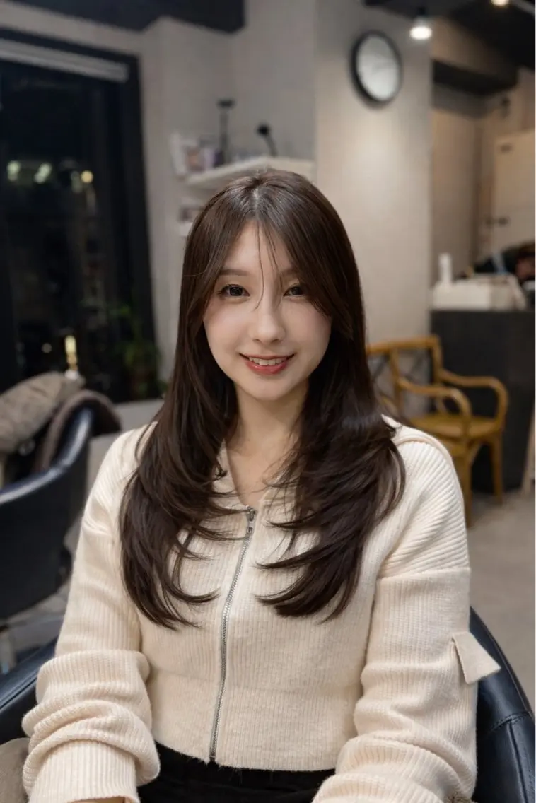 ロング カット ヘアカラー トリートメント 恵比寿韓国レイヤー× 艶透明感カラー大場のヘアスタイル