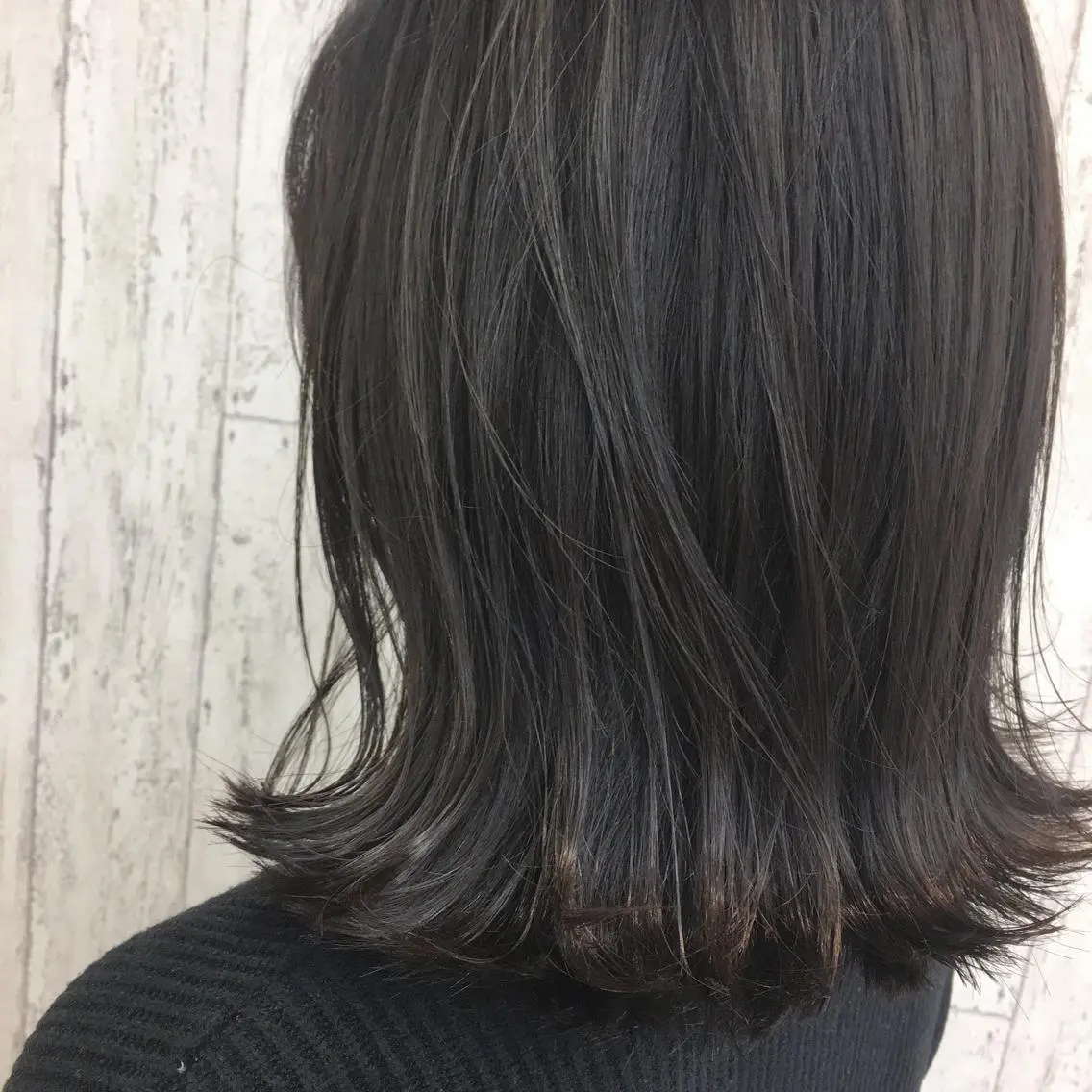 セミロング カラー ダークグレー ダークグレージュ グレージュ ハイライトカラー ハイライト Kaede .のヘアスタイル