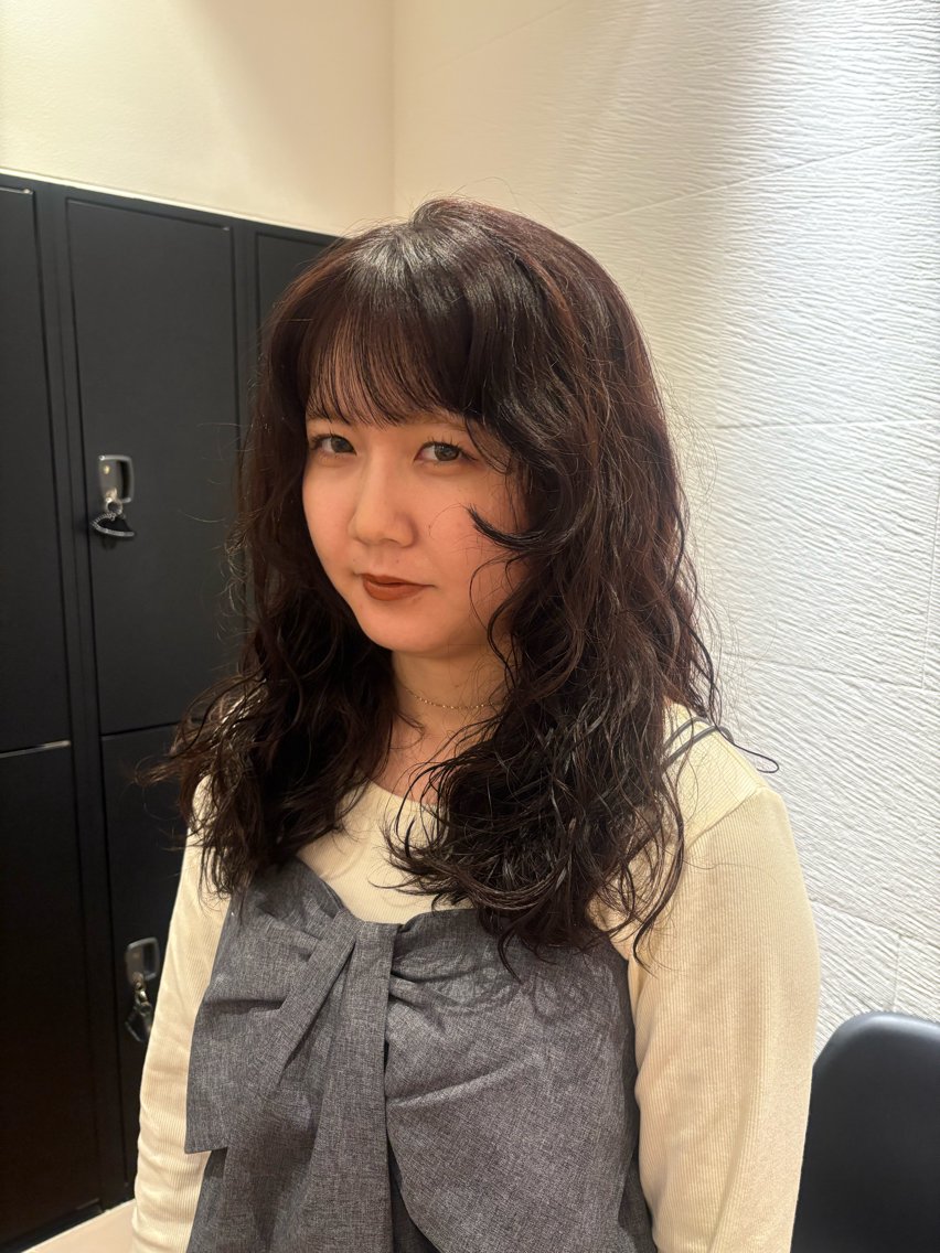 セミロング パーマ パーマ 冬桜🌸perm/ bleach💛のヘアスタイル