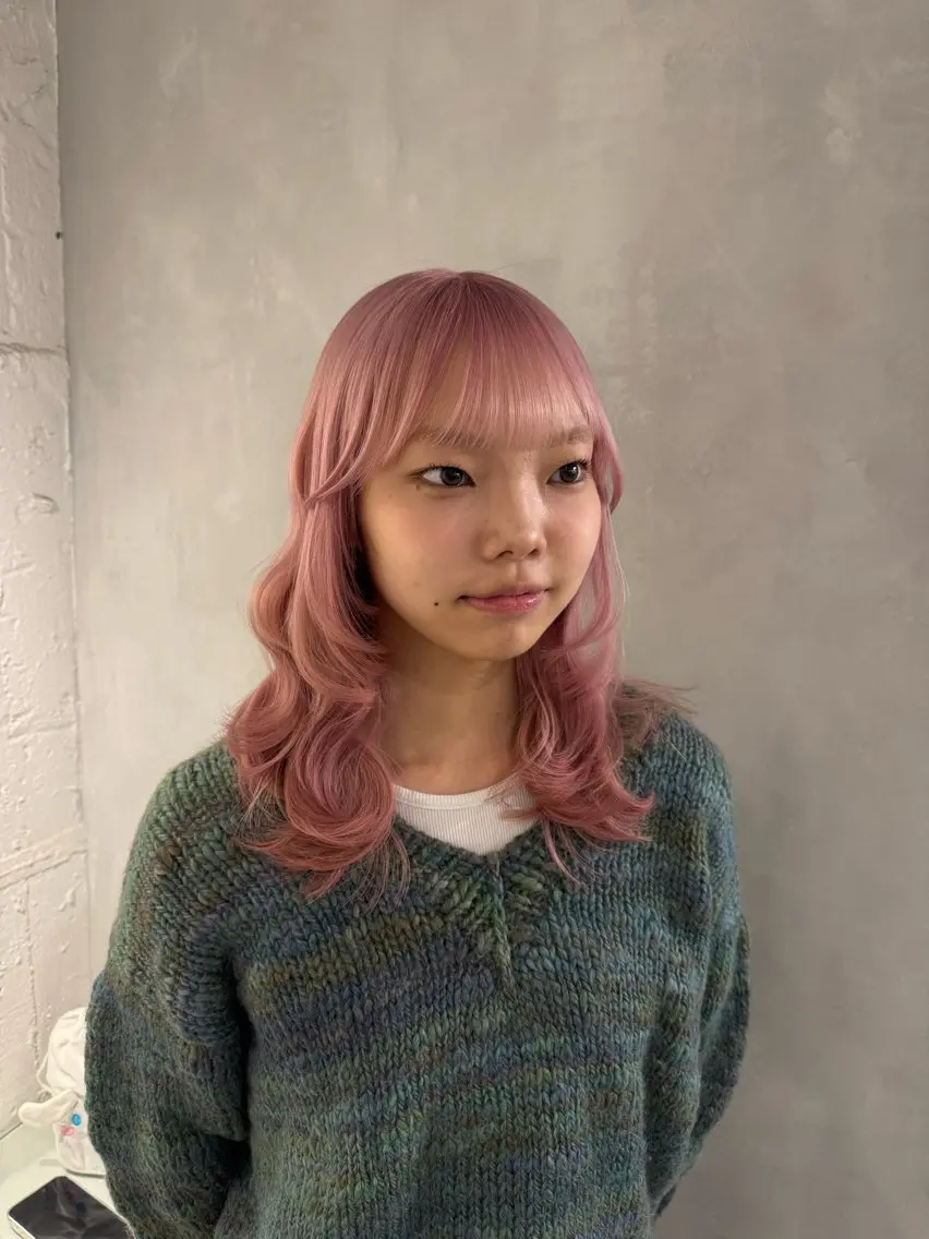 セミロング ヘアアレンジ カット 縮毛矯正 トリートメント 100%可愛い顔周り 💓レイヤー/しずくのヘアスタイル