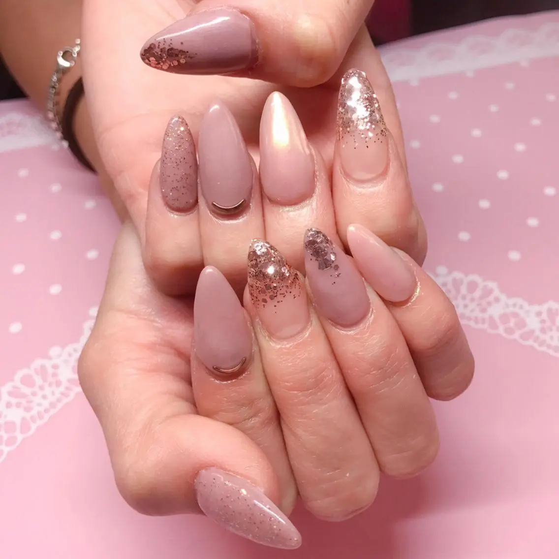 ミディアム ネイル ハンドネイル 《LB》ラブリエ Nail&eyeのマツエク・マツパデザイン