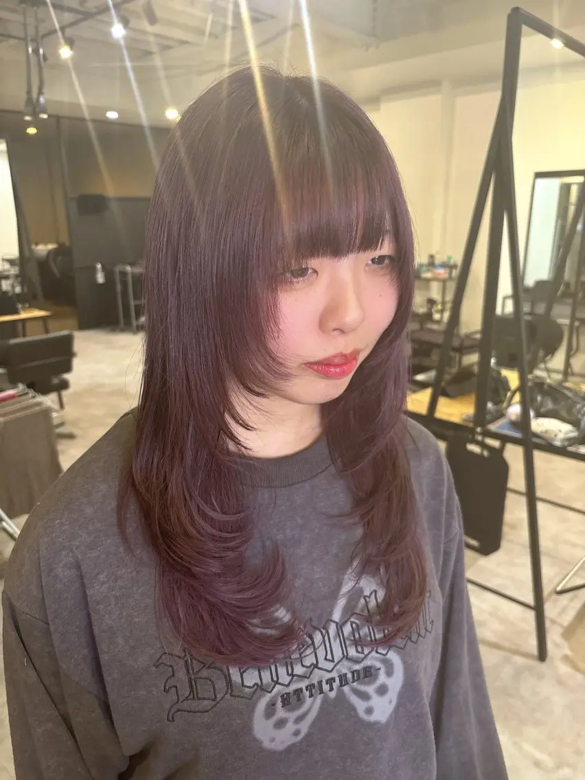ロング カラー ラベンダーカラー ピンクカラー ピンクラベンダー ヘアカラー number＋ / 璃々花のヘアスタイル