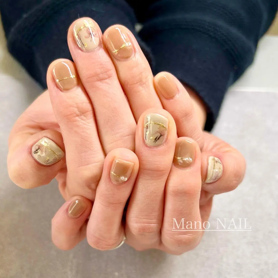 ネイル キラキラネイル ピンク 春ネイル ハンドネイル Mano NAILのネイルデザイン