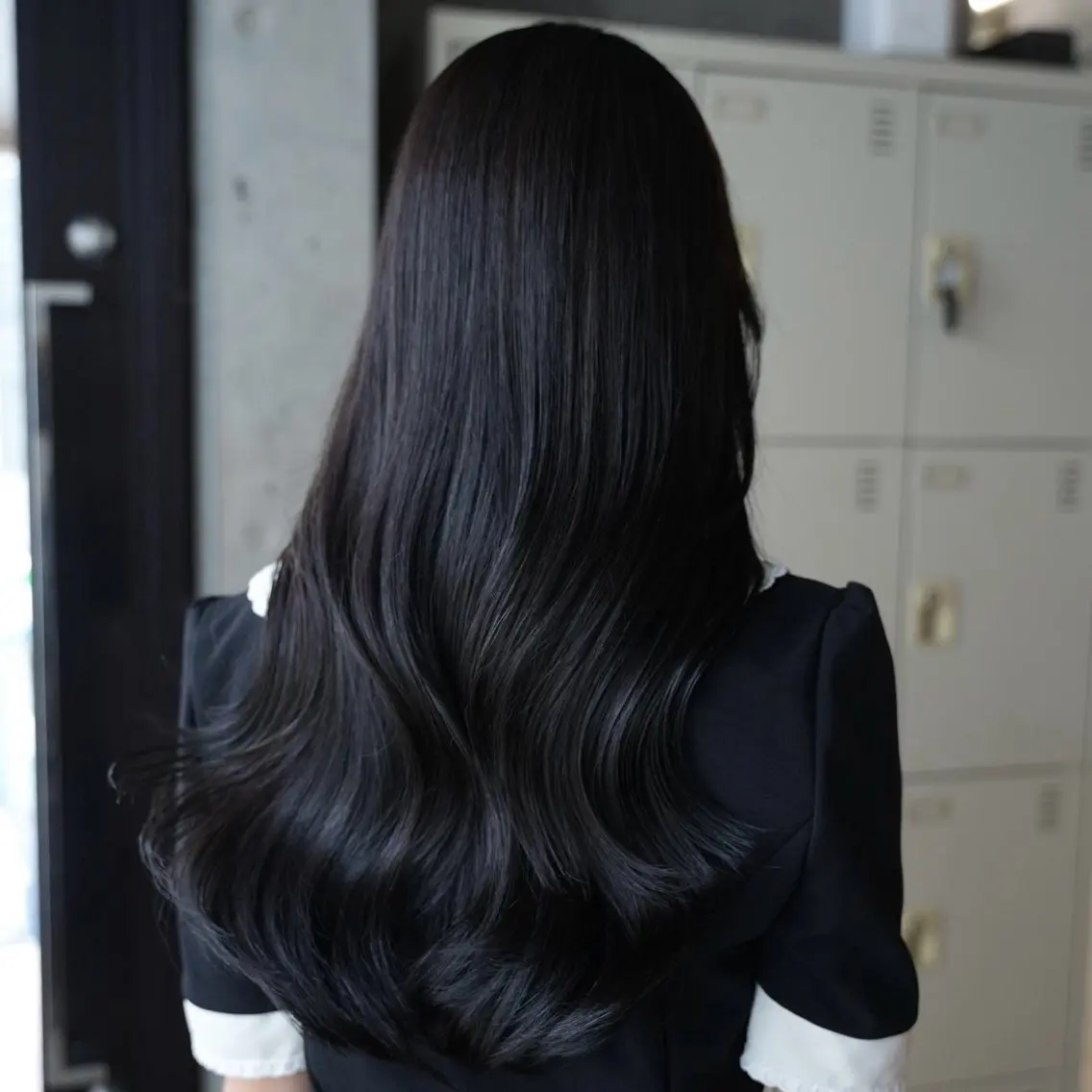 セミロング カラー 透明感カラー オレンジ カット ヘアカラー トリートメント ムツキ/韓国レイヤー /艶カラー/縮毛矯正のヘアスタイル