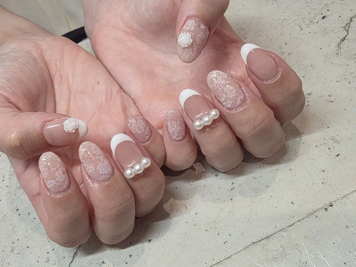 ネイル ハンドネイル 韓国/ワンホン/長さ 出しつけ放題🎀のネイルデザイン
