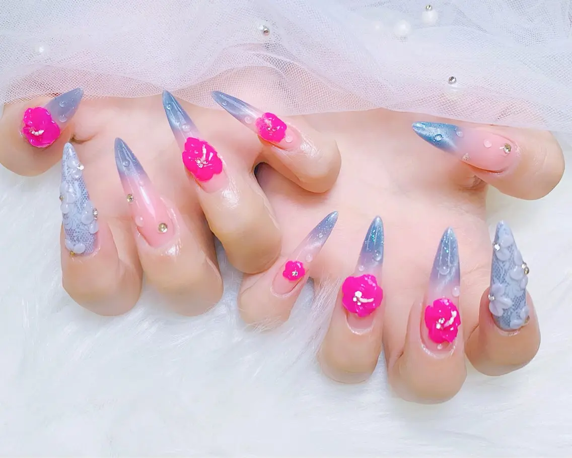 ネイル チークネイル 長さ出し フットネイル 韓国ネイル マグネットネイル ハンドネイル ハンドケア AN NAIL _HOAのネイルデザイン