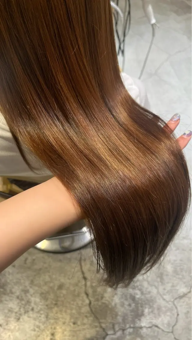 ロング パーマ 縮毛矯正 カット 縮毛矯正 佐藤　ひなの ／艶髪のヘアスタイル