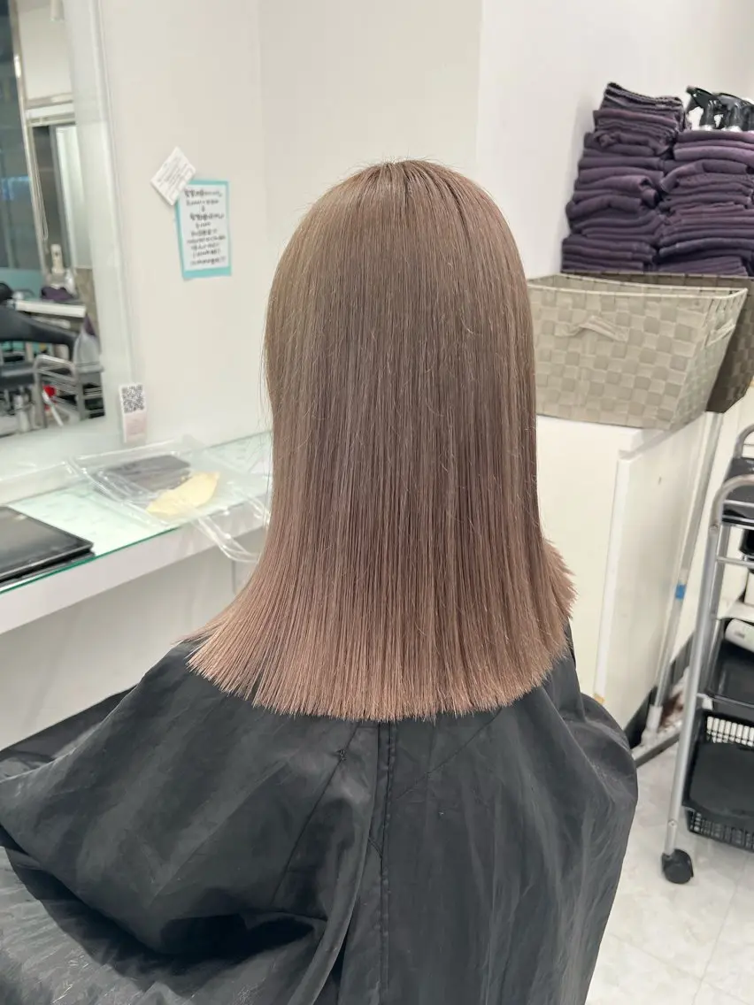 セミロング カラー ヘアアレンジ ヘアカラー トリートメント ヘアセット ダブルカラー｜ なおき｜池袋美容師のヘアスタイル