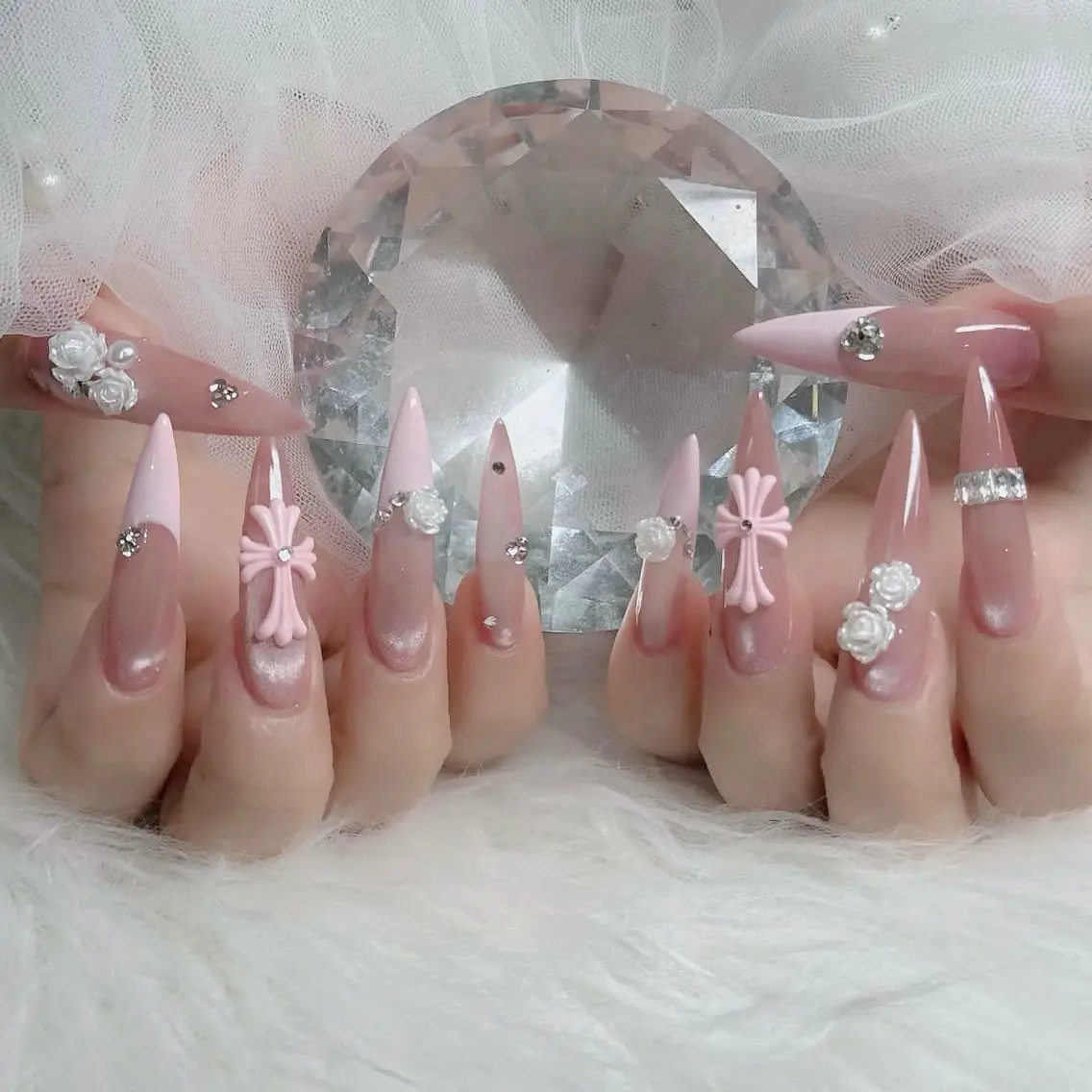 ネイル フットネイル フレンチネイル グラデーション 韓国ネイル ロングネイル ハンドネイル Hani Nail Salonのネイルデザイン