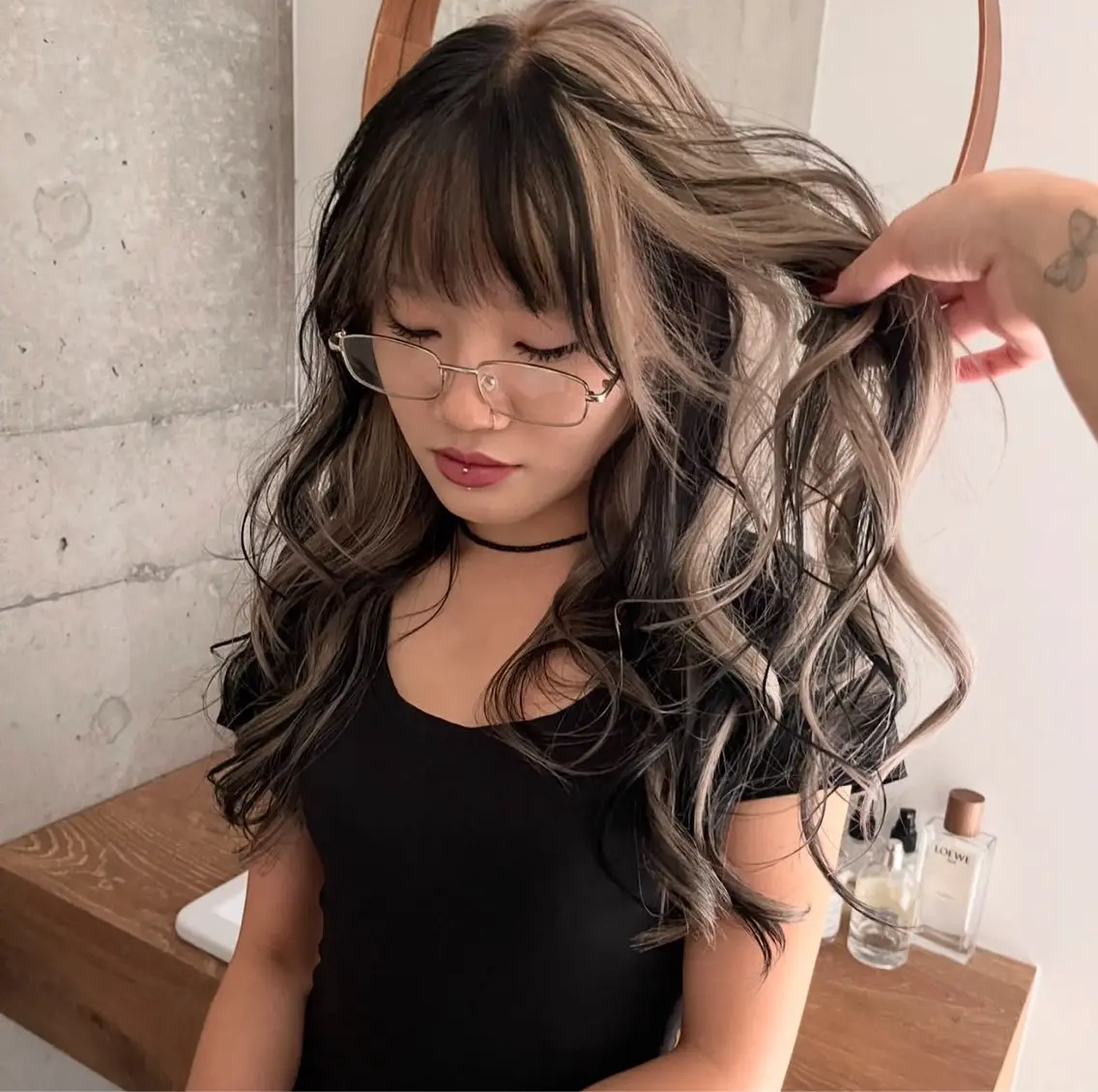 ロング カラー デザインカラー ヘアカラー ニーナ/nimes /ハイトーンカラーのヘアスタイル