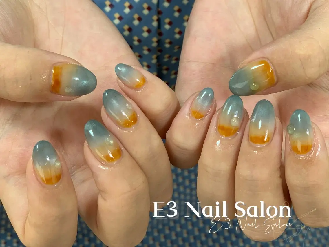 ネイル 桜ネイル フレンチネイル ジェルネイル ガラスフレンチ グラデーション ハンドネイル E3 Nail Salonのネイルデザイン