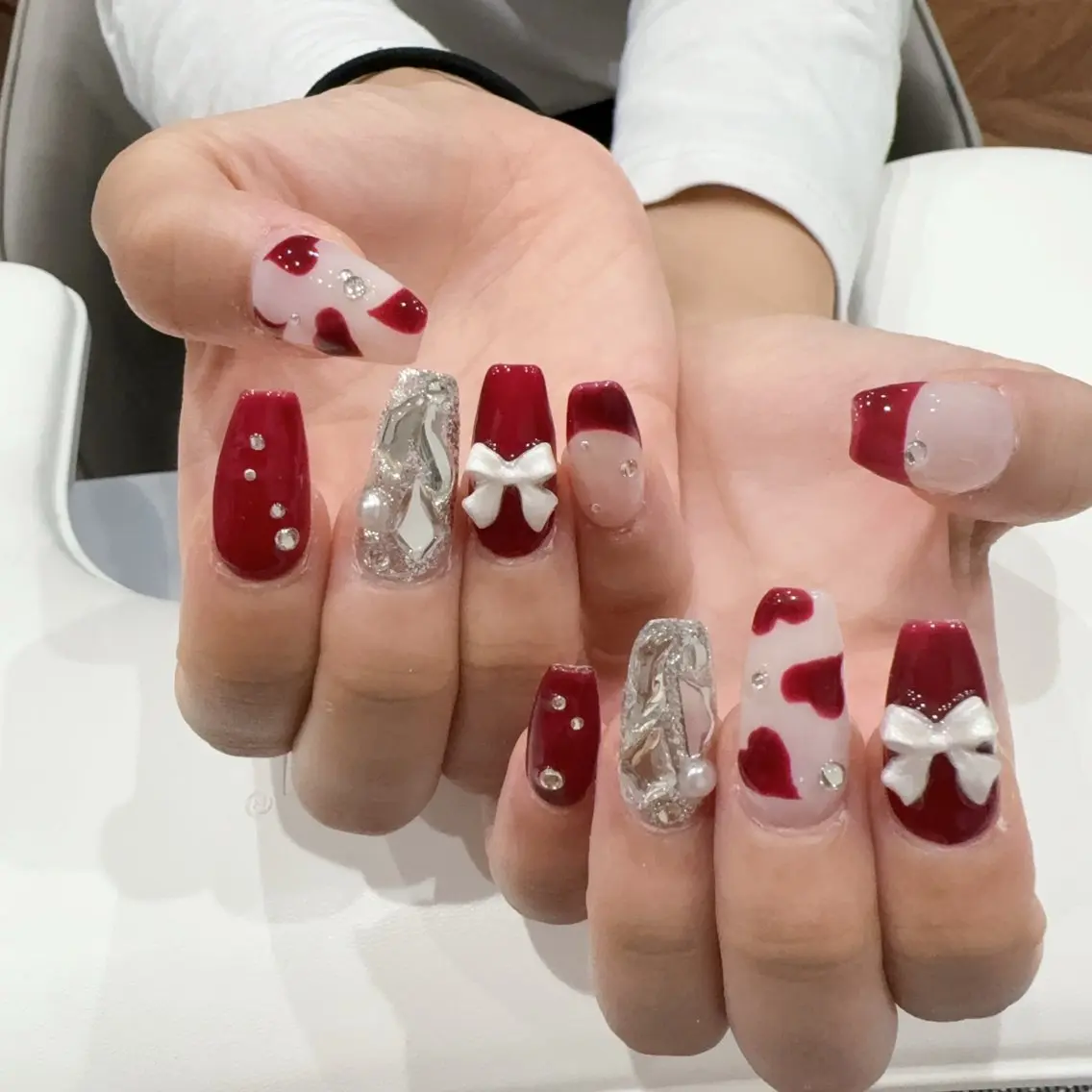 ネイル アニマル柄 べっ甲ネイル ボルドー ブラウン ジェルネイル Rika nail cocoのネイルデザイン