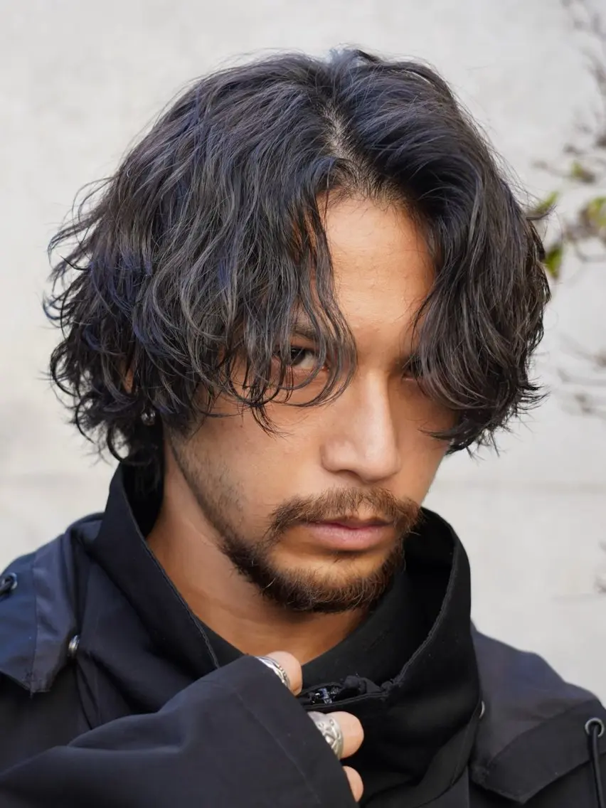 ミディアム パーマ メンズ 当日予約⭕️ 太田のヘアスタイル