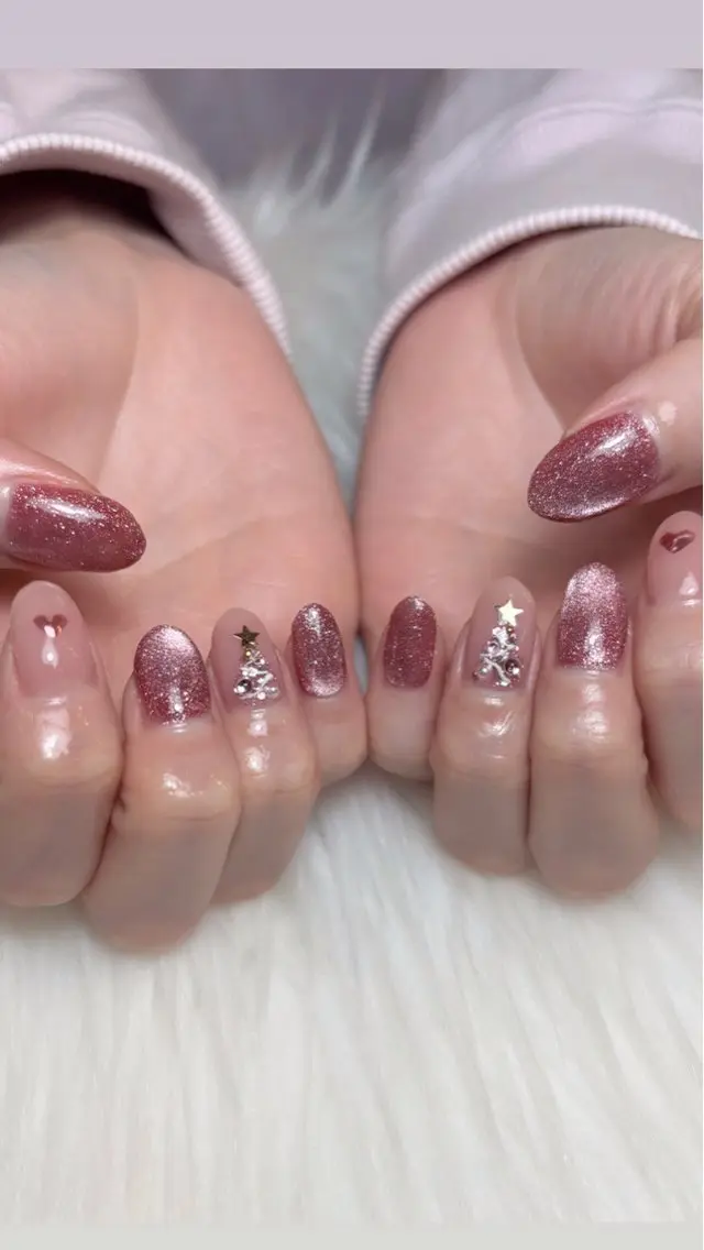 ネイル 冬ネイル クリスマス ハンドネイル Lino𓂃⟡.· Chizuruのネイルデザイン