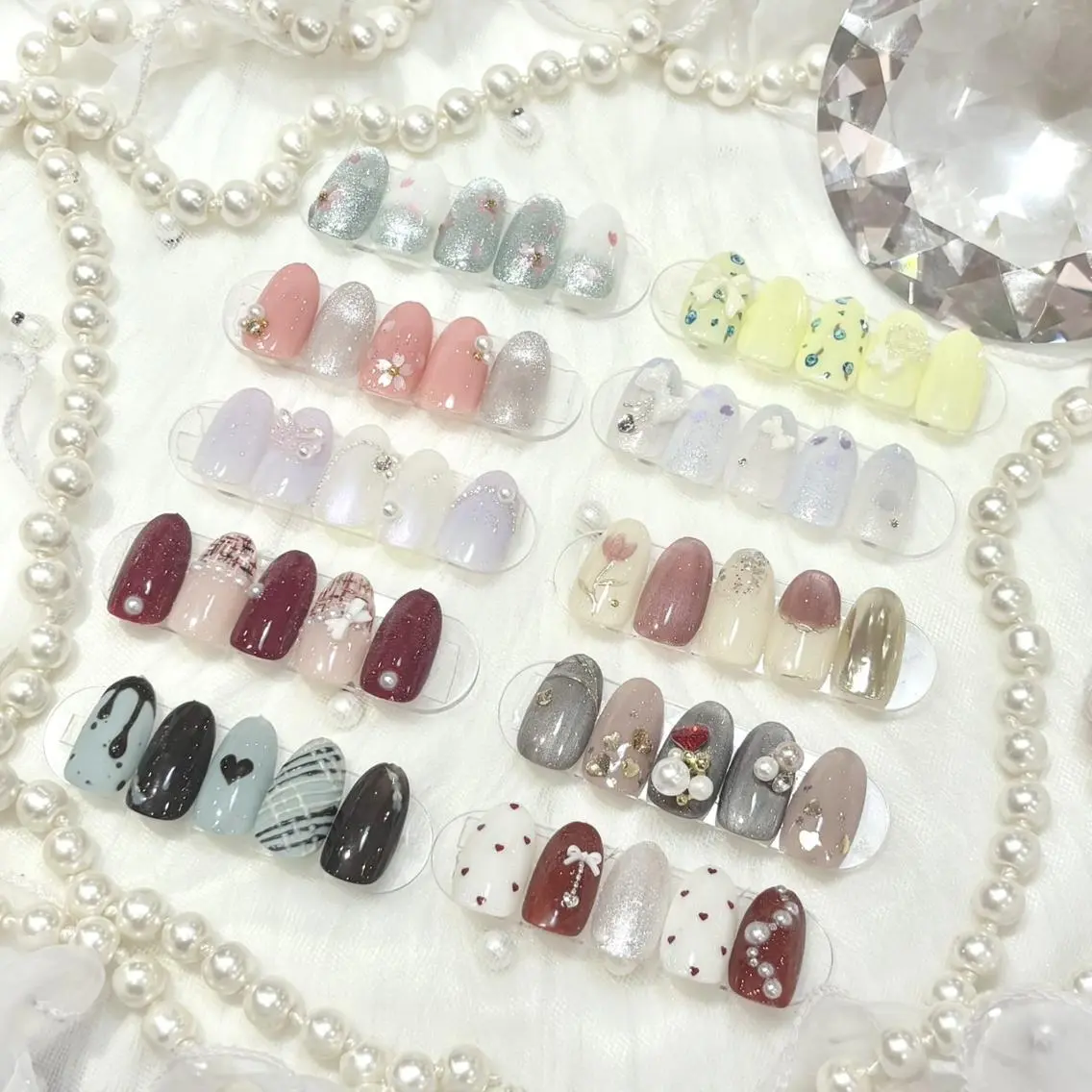 ネイル フラワーネイル ニュアンスネイル パステルネイル 春ネイル ハンドネイル WISTERIA SAKAEのネイルデザイン