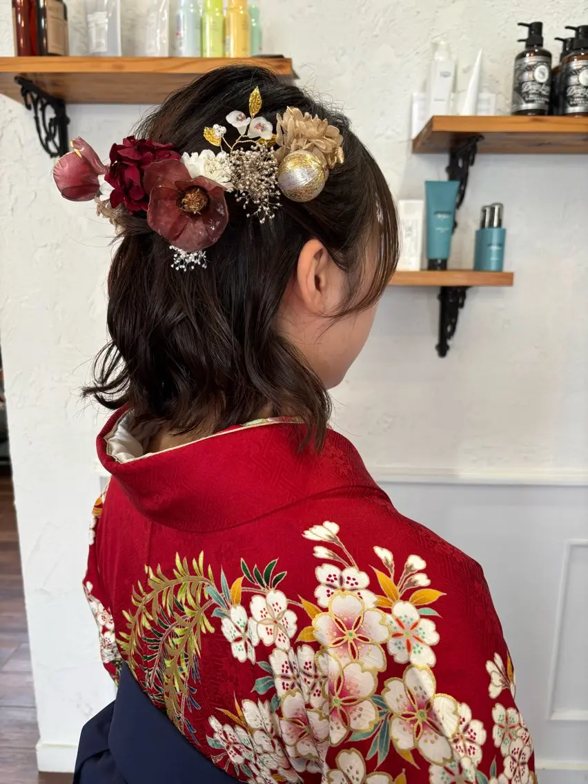 ミディアム 着付け 内田 遥香のヘアスタイル