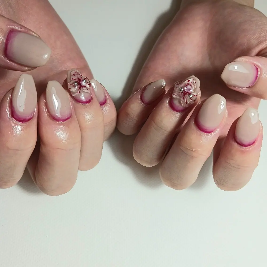 ネイル フラワーネイル ジェルネイル 持ち込み 夏ネイル ハンドネイル owlnail /持込みデザイン専門のネイルデザイン