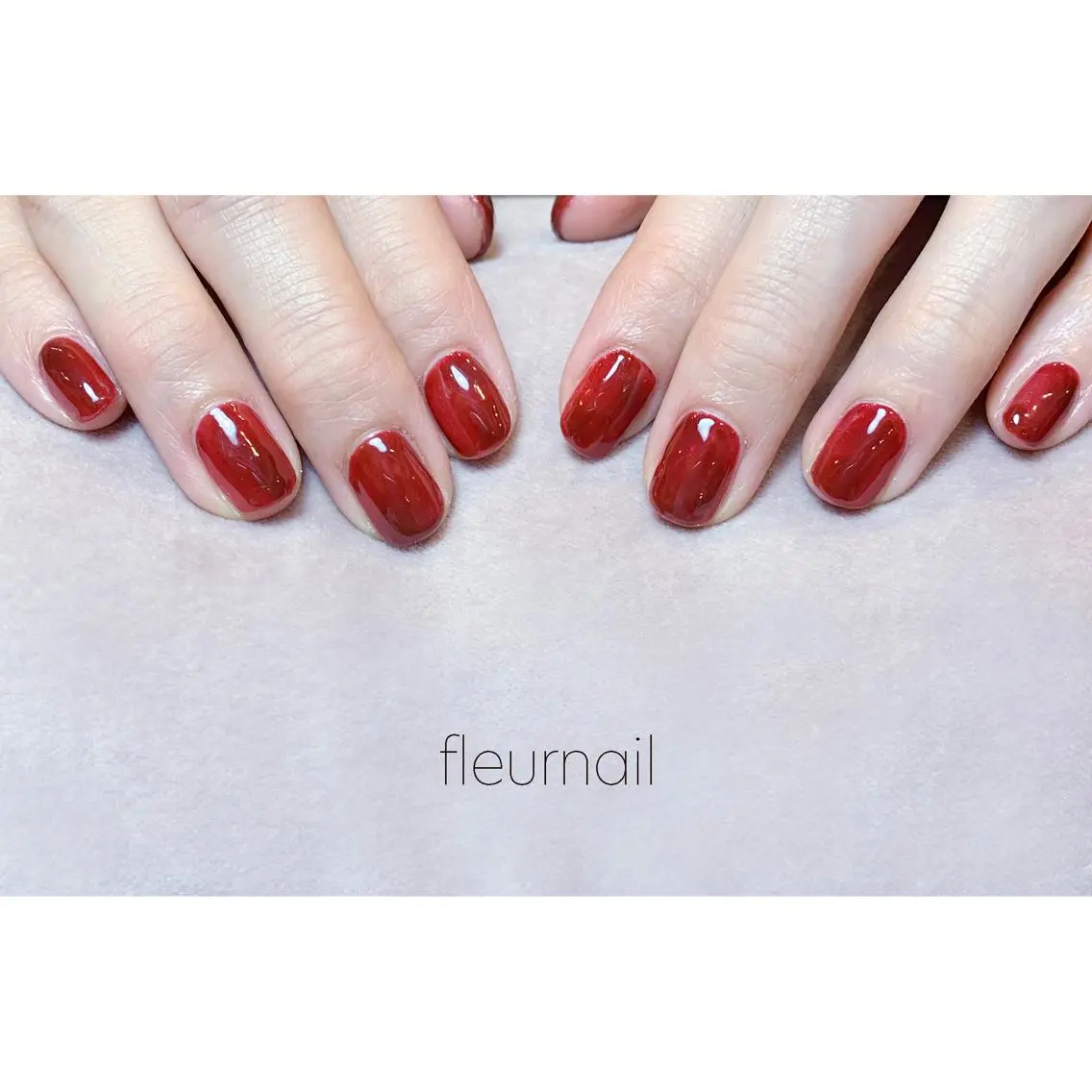 ネイル ジェルネイル マグネットネイル パラジェル 赤色 バレンタイン ハンドネイル fleurnail miuraのネイルデザイン