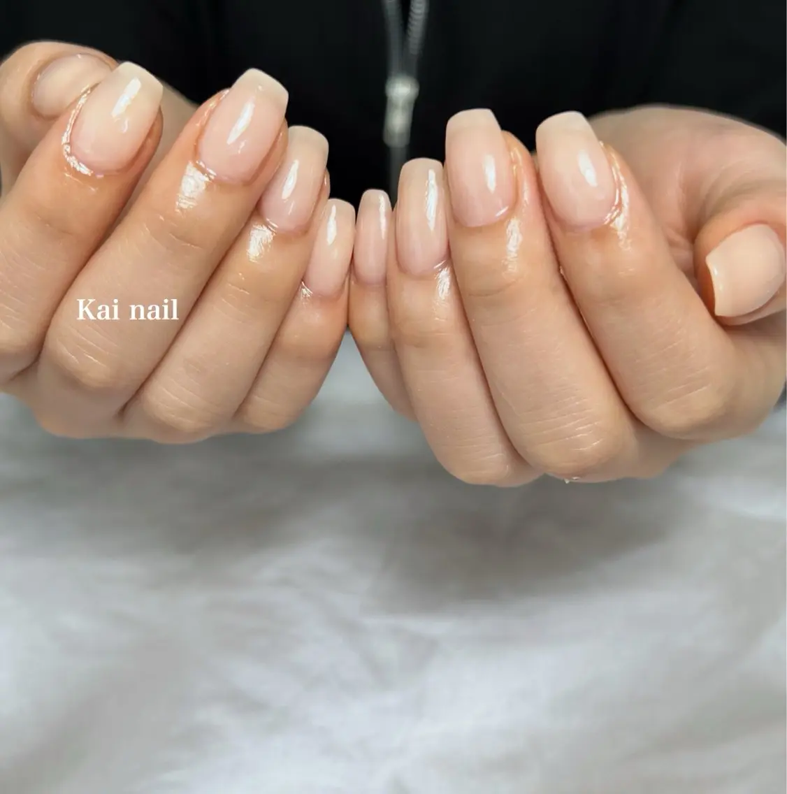 ネイル フレンチネイル 韓国ネイル ピンク ピンクベージュ シンプルネイル ハンドネイル Kai  nail Mayukoのネイルデザイン