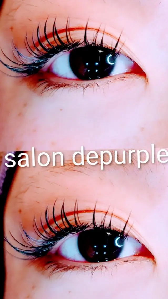 マツエク・マツパ フラットラッシュ ナチュラル マツエク salon de  Purpleのマツエク・マツパデザイン
