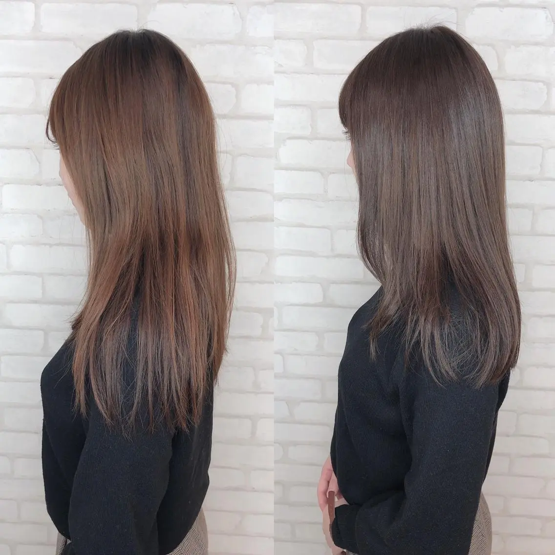 セミロング カラー アビリタ 警固のヘアスタイル