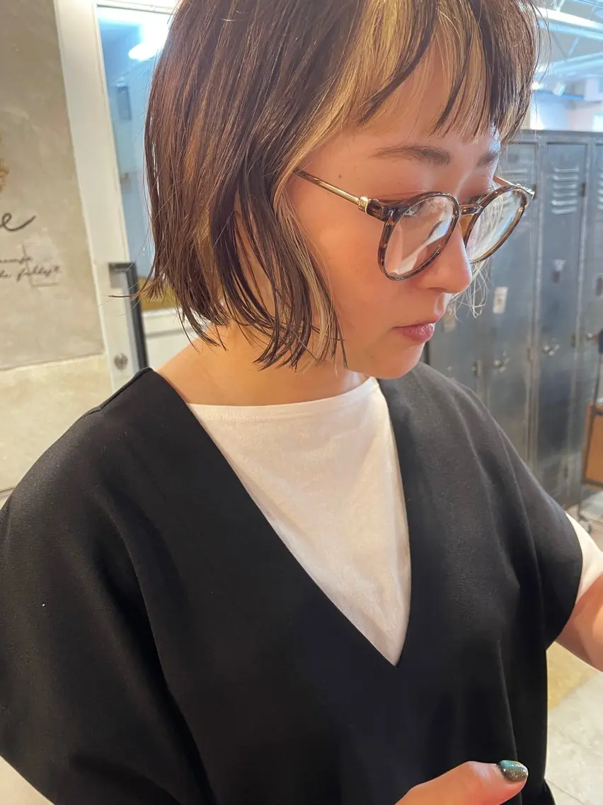 ミディアム カット ヘアカラー トリートメント ayane⭐️ボブ・ ショート・パーマのヘアスタイル