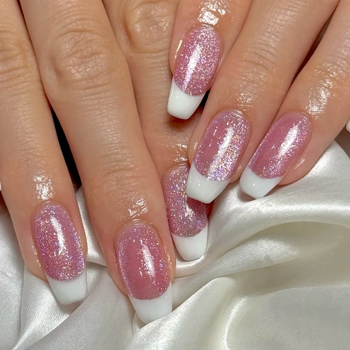 ネイル フラッシュネイル フラッシュマグ フレンチネイル ピンク Ray nail natsu🎀のネイルデザイン