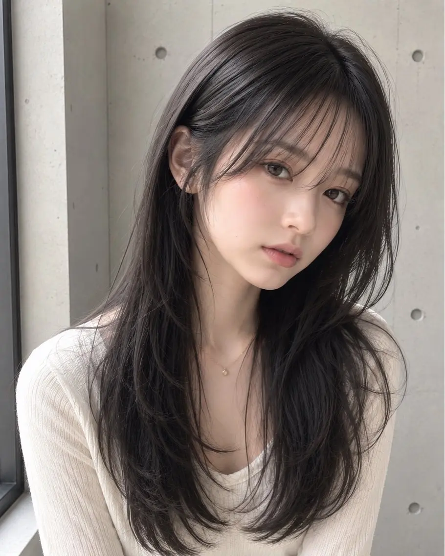 ロング レイヤーカット カット aina 🩵のヘアスタイル