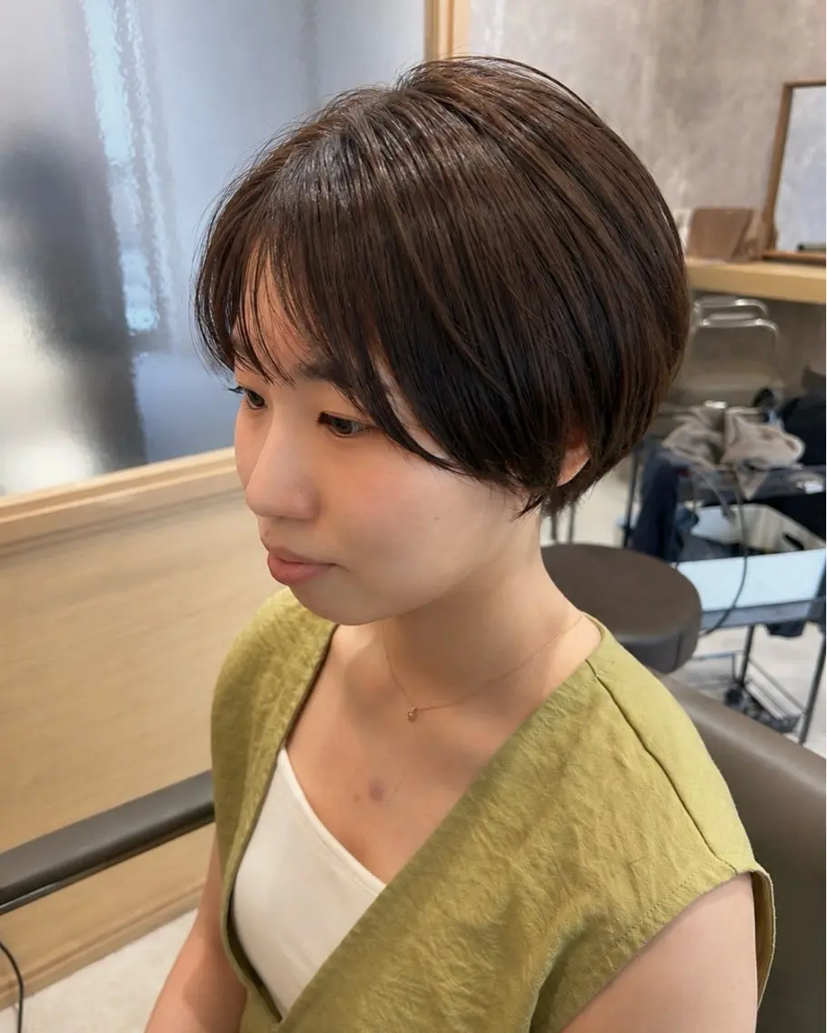 ショート カラー ショートボブ ケアカラー ボブ ショートヘア カット トリートメント ヘッドスパ 久木原 ゆりのヘアスタイル