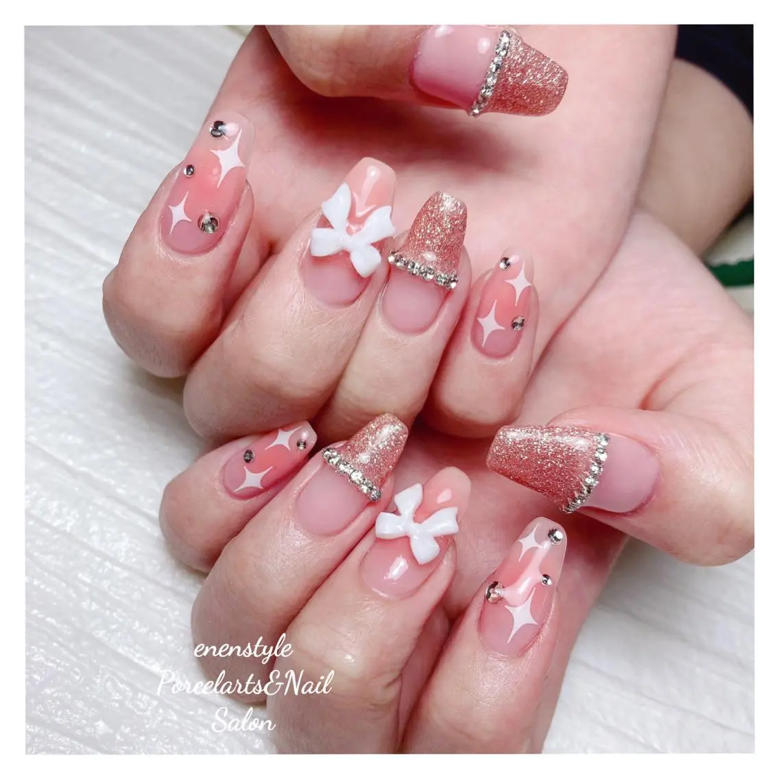 ミディアム ネイル 🐾enen style 🐾のネイルデザイン