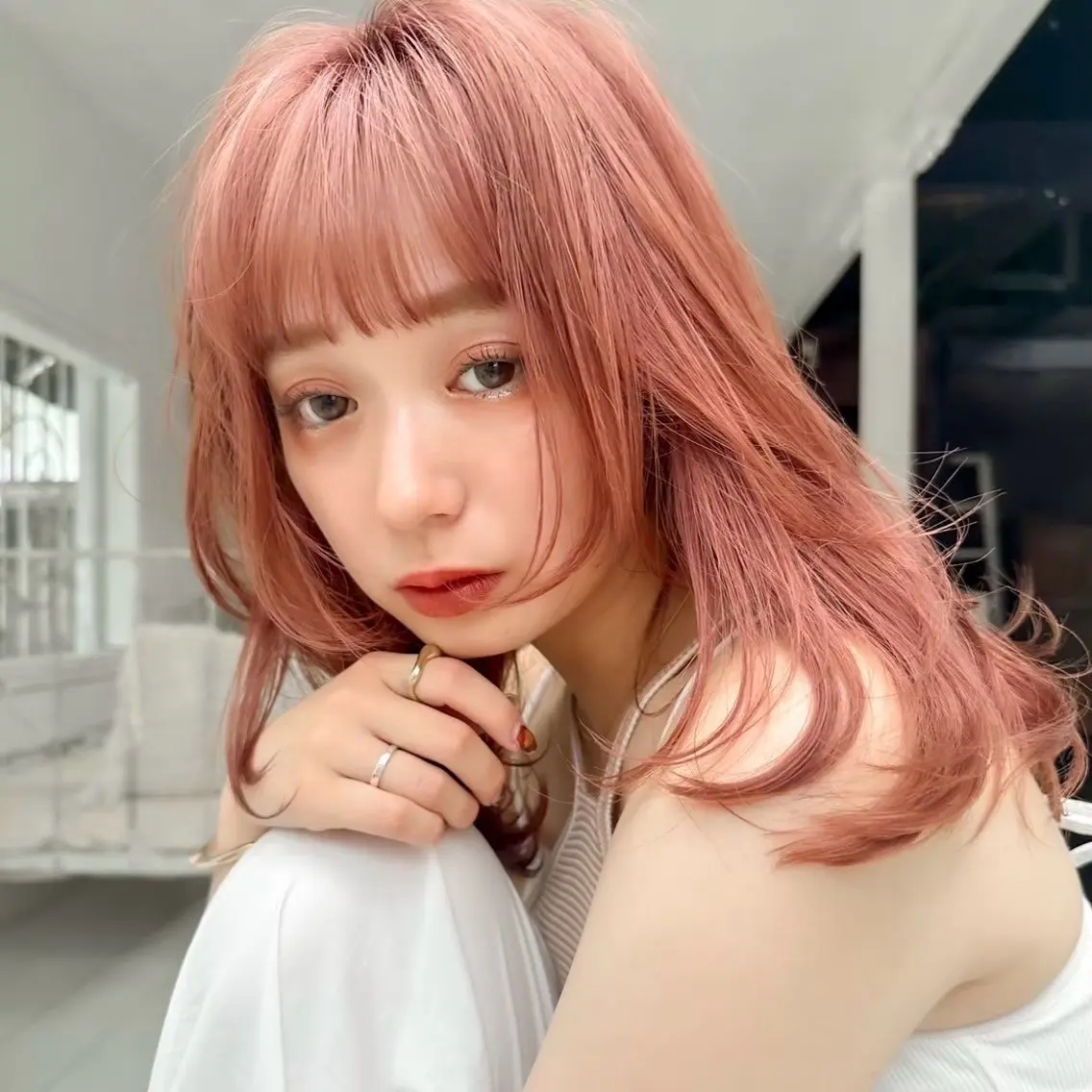 セミロング カラー カット ヘアカラー トリートメント Lond Loire 門前仲町駅 徒歩3分のヘアスタイル