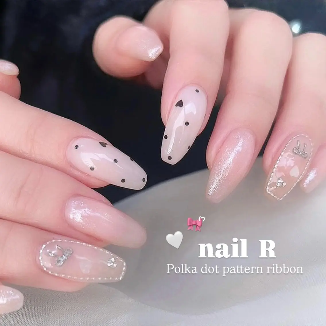ネイル ドット ハート リボン NAILR rina 🎀ིྀ恵比寿のネイルデザイン
