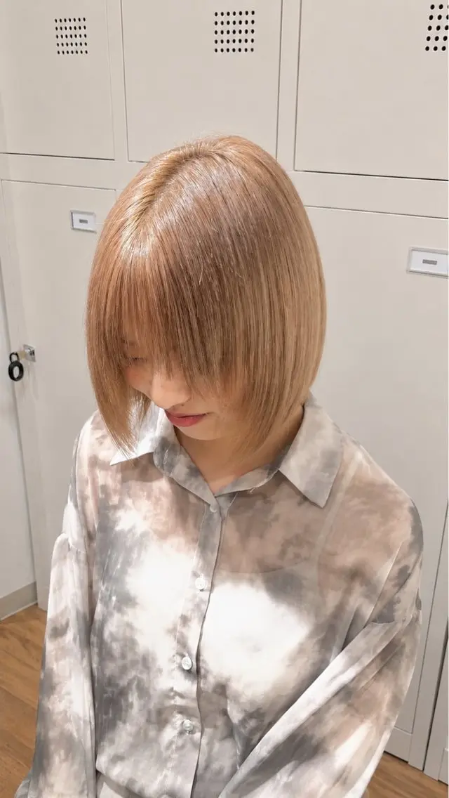 セミロング カット ヘアカラー ❤️🔥ベージュカ ラー❤️🔥まゆかのヘアスタイル