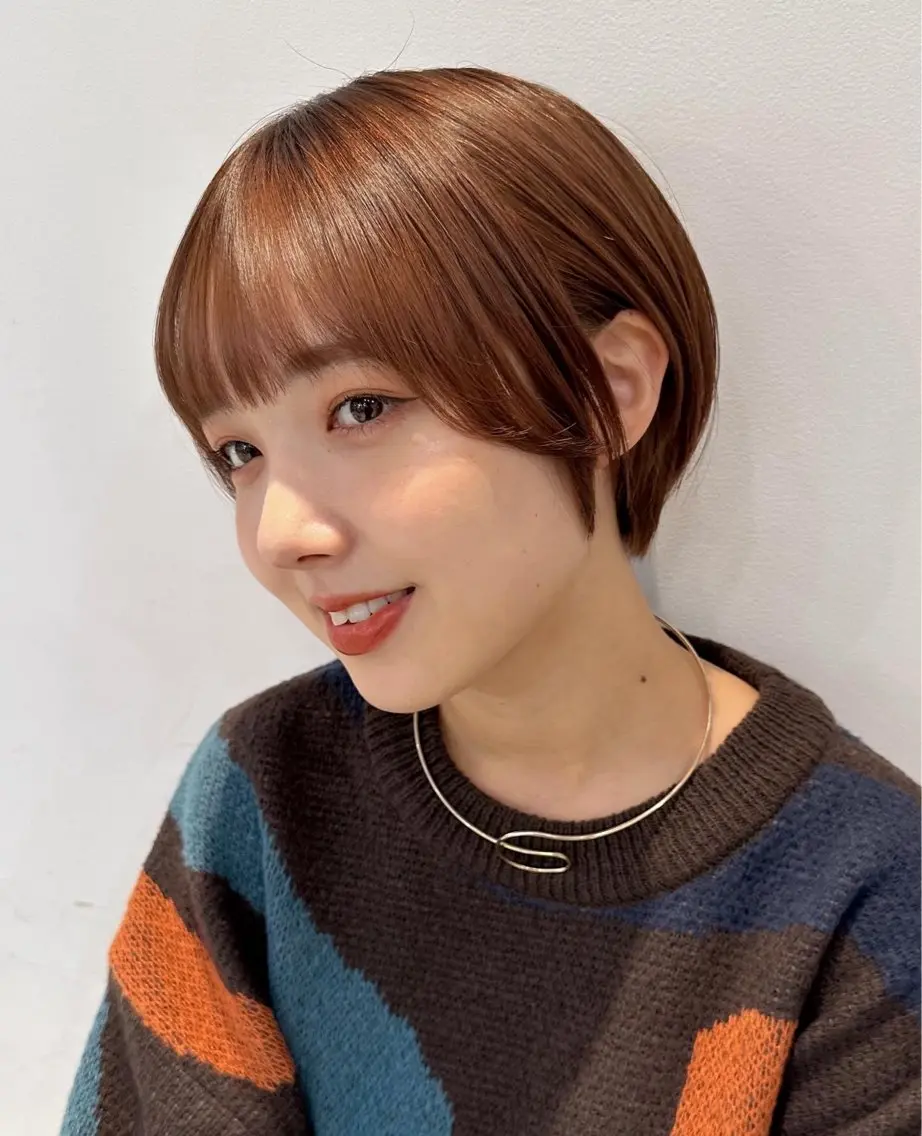 ショート カラー 切りっぱなしボブ ショートボブ ハンサムショート 丸みショート ベリーショート カット ヘアカラー トリートメント 大人可愛いレイヤー 大田のヘアスタイル