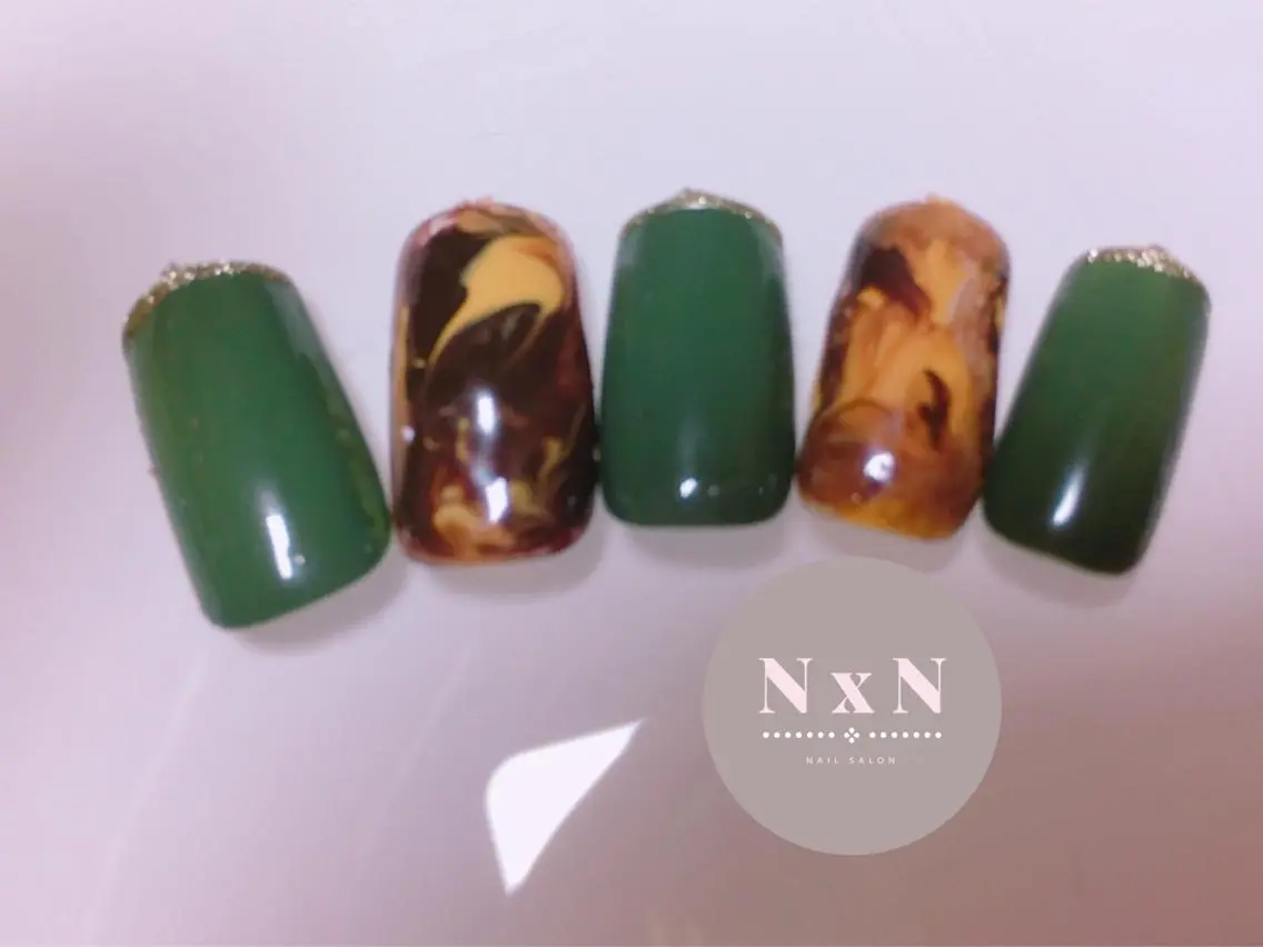 ネイル べっ甲ネイル ハンドネイル nail salon N×Nのネイルデザイン