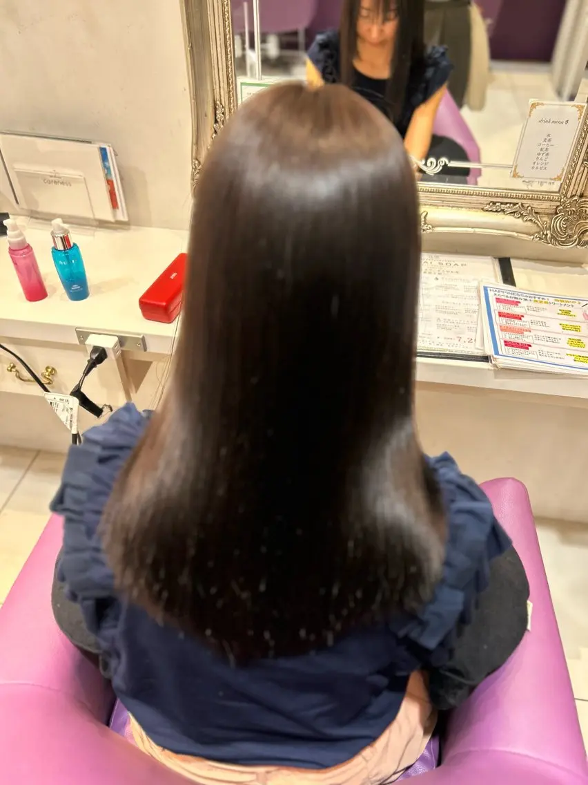 ロング ヘアカラー トリートメント 藤井 菜々のヘアスタイル