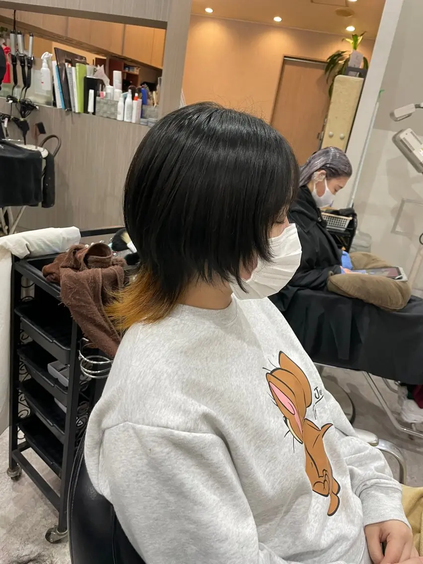 ミディアム カラー インナーカラー ウルフカット ヘアカラー トリートメント Hikari 髪質改善🩵ᩚ🫧のヘアスタイル
