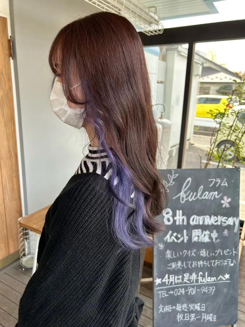 ロング カラー インナーカラー ヘアカラー 佐藤 悠生 メンズパーマ.カットのヘアスタイル