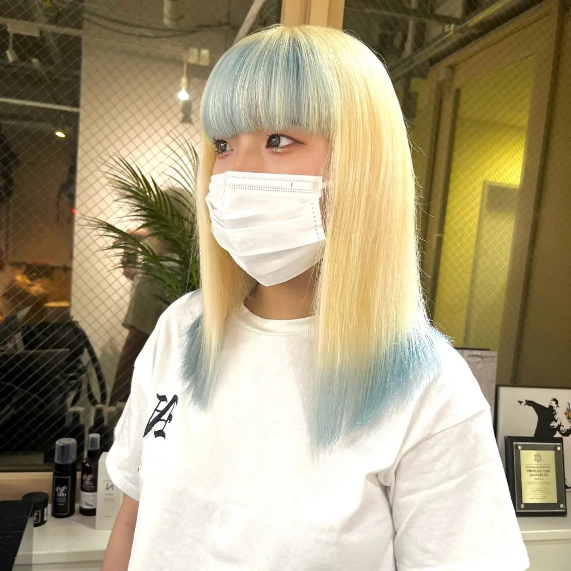 カラー ヘアカラー トリートメント ヘアセット レン🎨ハイトーン× エクステ🎨渋谷のヘアスタイル