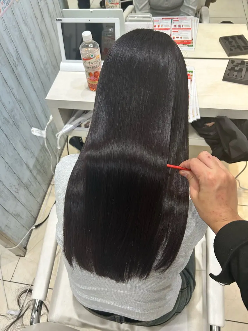 ロング カット 縮毛矯正 【髪質改善カラー】 瀧田嵐士🇰🇷のヘアスタイル