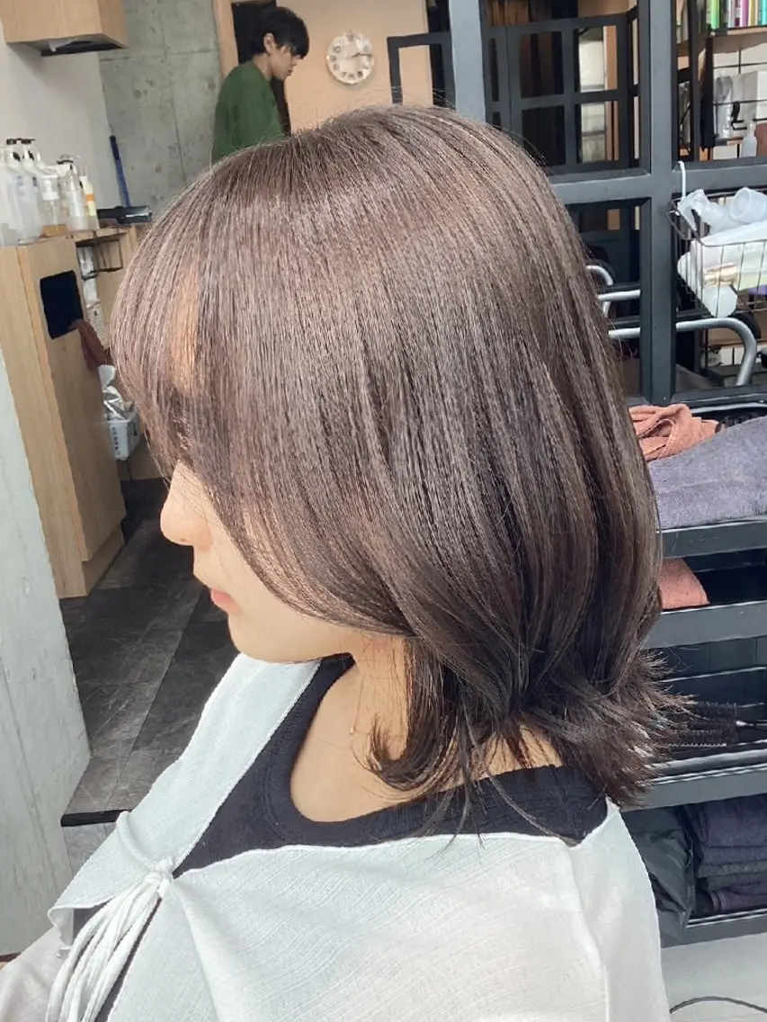 ミディアム カラー カット ヘアカラー トリートメント ヘアアレンジ/柔らか 艶カラー/AKARIのヘアスタイル